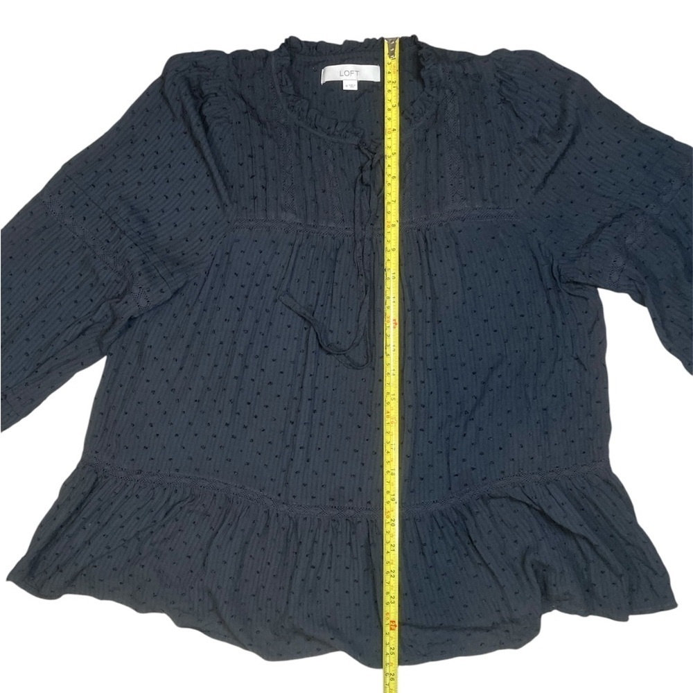 Loft Tiered Blouse Black Size M - Picture 4 of 8